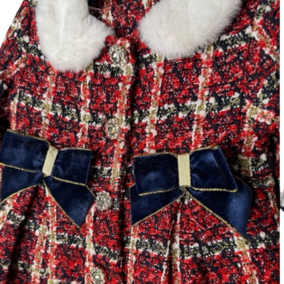 Blueberi Boulevard Girl Red and White Plaid Coat Size 6🔥5$ If You Get Bundle🔥 - Picture 3 of 4